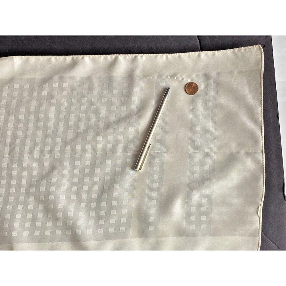 Women’s Scarf Cream Geometric Border Long Rectangle Lightweight Casual Vintage - Picture 15 of 16